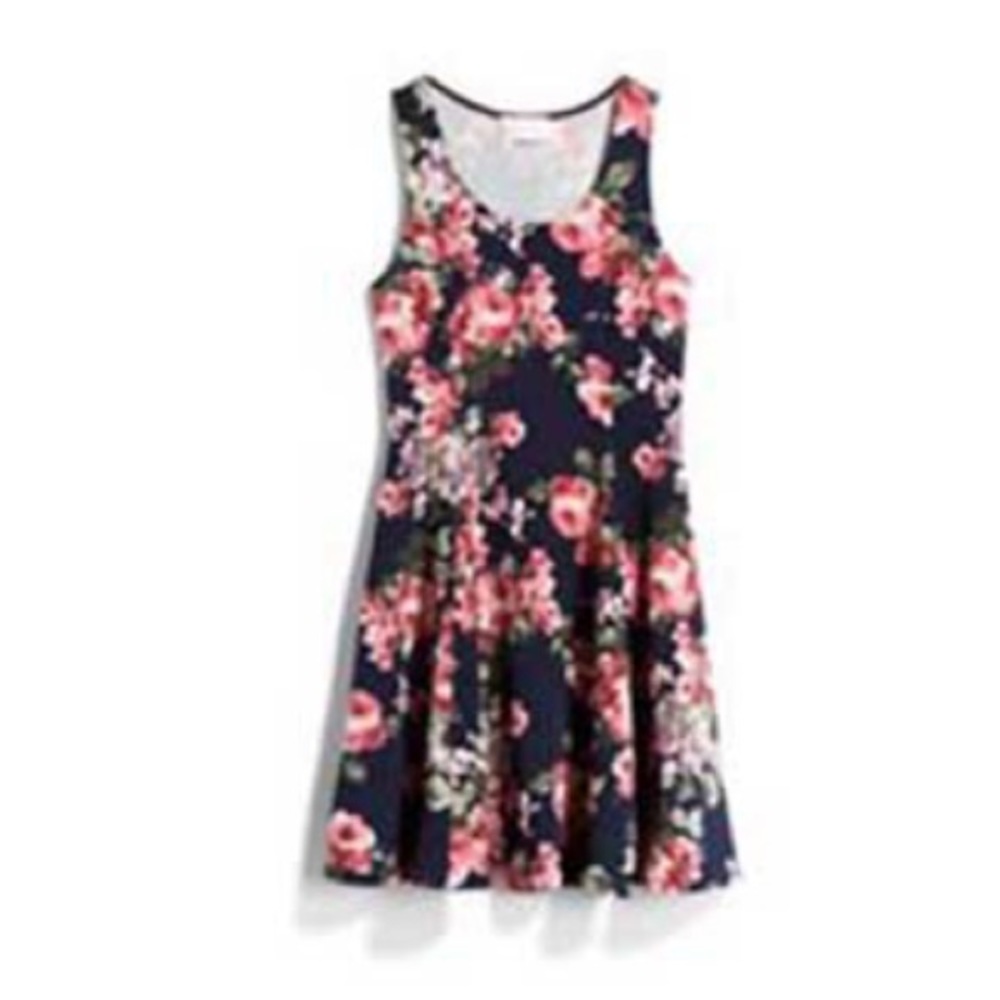 Floral print sleeveless dress, size small.